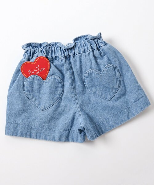 apres les cours(アプレレクール)の「ハートポケットショートきゅんパンツ(その他パンツ・キッズ・その他3/ドット/インディゴブルー/レッド・90/100/110/120/80/130/140)」の2枚目の写真