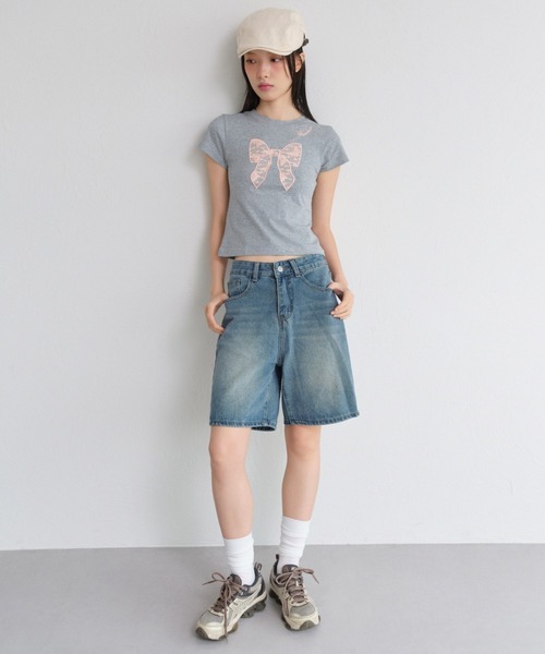 FCMM(エフシーエムエム)の「【日本限定】LACE RIBBON CROP TEE/レースリボンクロップT(Tシャツ/カットソー・レディース・ホワイト/ブラック/グレー・MEDIUM/SMALL)」の12枚目の写真