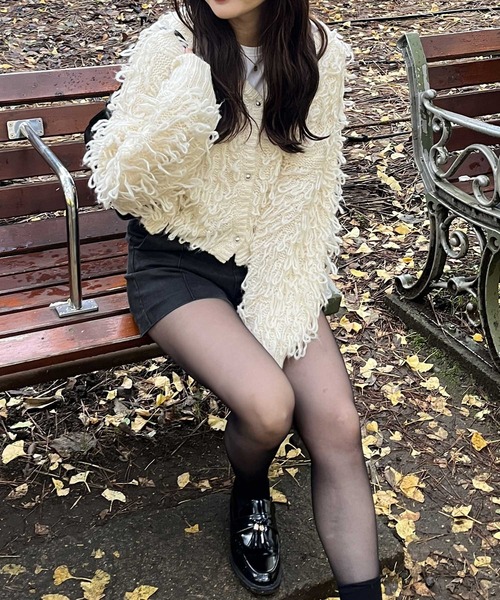 セール】ループフリンジショートカーディガン（カーディガン/ボレロ