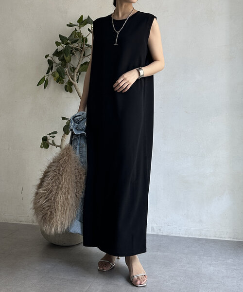 DouDou（ドゥドゥ）の「チュール切替タンクワンピース（ワンピース・レディース・ベージュ/ブラウン/ブラック・FREE）」の6枚目の写真