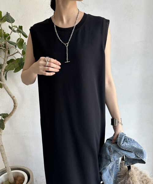 DouDou（ドゥドゥ）の「チュール切替タンクワンピース（ワンピース・レディース・ベージュ/ブラウン/ブラック・FREE）」の8枚目の写真