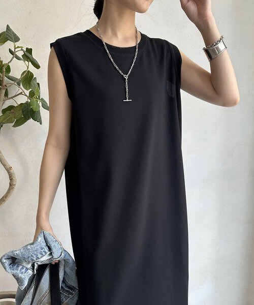 DouDou（ドゥドゥ）の「チュール切替タンクワンピース（ワンピース・レディース・ベージュ/ブラウン/ブラック・FREE）」の9枚目の写真