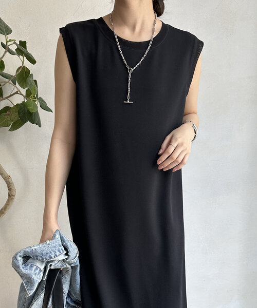 DouDou（ドゥドゥ）の「チュール切替タンクワンピース（ワンピース・レディース・ベージュ/ブラウン/ブラック・FREE）」の11枚目の写真