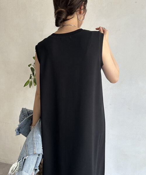 DouDou（ドゥドゥ）の「チュール切替タンクワンピース（ワンピース・レディース・ベージュ/ブラウン/ブラック・FREE）」の12枚目の写真