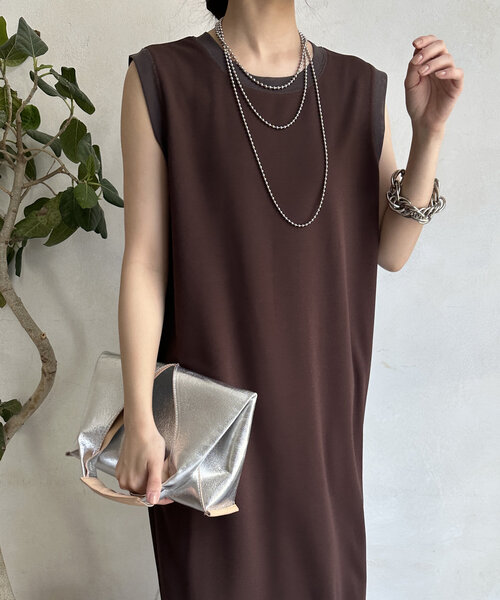 DouDou（ドゥドゥ）の「チュール切替タンクワンピース（ワンピース・レディース・ベージュ/ブラウン/ブラック・FREE）」の18枚目の写真