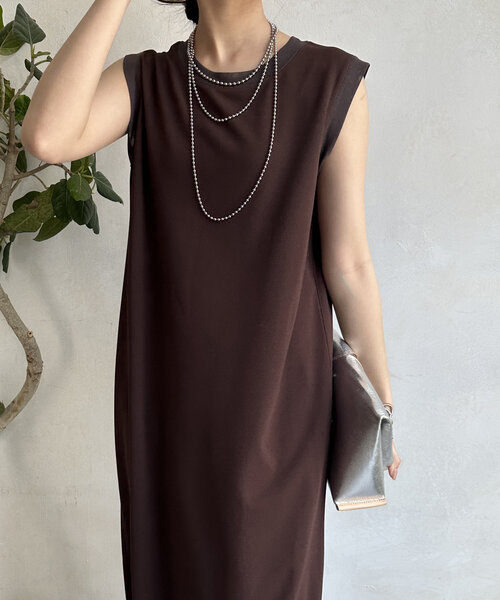 DouDou（ドゥドゥ）の「チュール切替タンクワンピース（ワンピース・レディース・ベージュ/ブラウン/ブラック・FREE）」の20枚目の写真