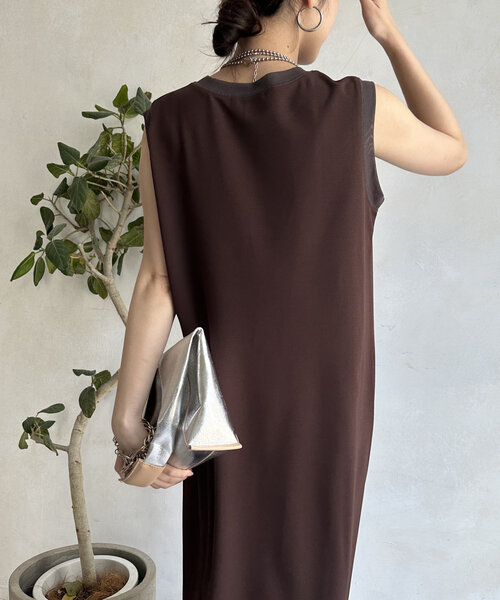 DouDou（ドゥドゥ）の「チュール切替タンクワンピース（ワンピース・レディース・ベージュ/ブラウン/ブラック・FREE）」の21枚目の写真