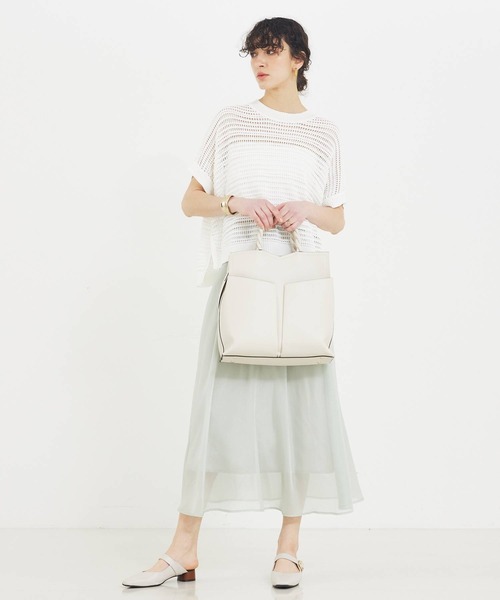 LOWELL things（ロウェル　シングス）の「Twiste/ダブルポケット2WAYトート L（トートバッグ・レディース・グレイッシュベージュ/ブラック/ベージュ/アイボリー・フリー）」の14枚目の写真