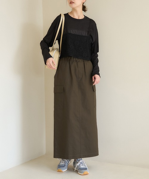 ROPE' PICNIC(ロペピクニック)の「ロゴシアーロングTシャツ(Tシャツ/カットソー・レディース・ブラック/ブラック系その他/ベージュ/ホワイト/ホワイト系その他/ベージュ系その他・38)」の7枚目の写真