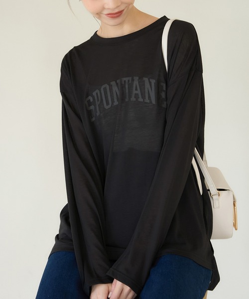 ROPE' PICNIC(ロペピクニック)の「ロゴシアーロングTシャツ(Tシャツ/カットソー・レディース・ブラック/ブラック系その他/ベージュ/ホワイト/ホワイト系その他/ベージュ系その他・38)」の13枚目の写真