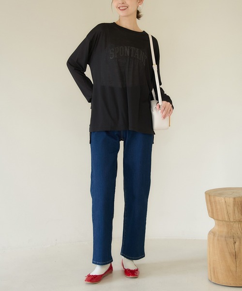 ROPE' PICNIC(ロペピクニック)の「ロゴシアーロングTシャツ(Tシャツ/カットソー・レディース・ブラック/ブラック系その他/ベージュ/ホワイト/ホワイト系その他/ベージュ系その他・38)」の14枚目の写真