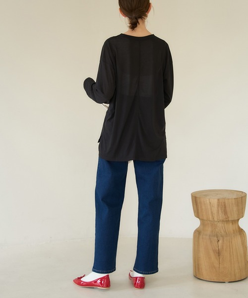 ROPE' PICNIC(ロペピクニック)の「ロゴシアーロングTシャツ(Tシャツ/カットソー・レディース・ブラック/ブラック系その他/ベージュ/ホワイト/ホワイト系その他/ベージュ系その他・38)」の15枚目の写真