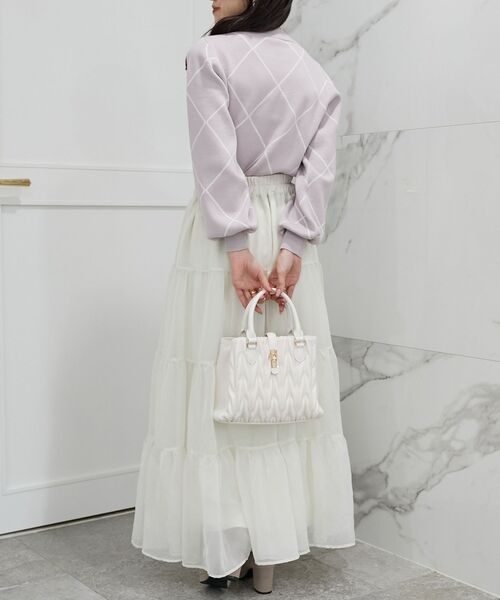 MAJESTIC LEGON（マジェスティックレゴン）の「プチリボンビジューニット（ニット/セーター・レディース・ピンク系その他2/ホワイト系その他2/ブラック系その他/グレー系その他・MEDIUM）」の5枚目の写真