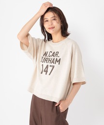 studio CLIP | 12ゲージロゴプリントニットTシャツ(Tシャツ/カットソー)