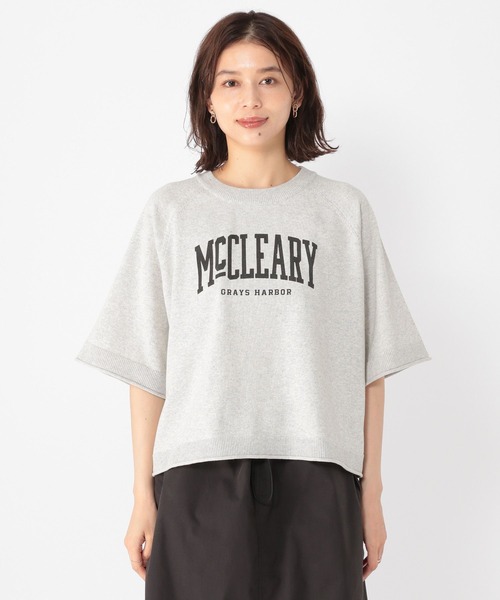 studio CLIP（スタディオクリップ）の「12ゲージロゴプリントニットTシャツ（Tシャツ/カットソー・レディース・アイボリー/ライトグレー/スモーク・FREE）」の10枚目の写真