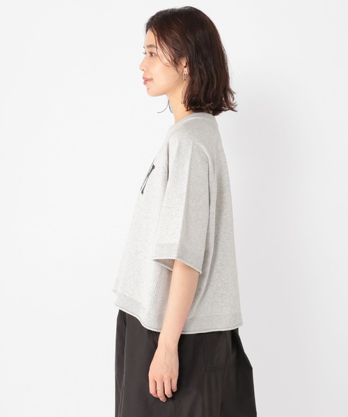 studio CLIP（スタディオクリップ）の「12ゲージロゴプリントニットTシャツ（Tシャツ/カットソー・レディース・アイボリー/ライトグレー/スモーク・FREE）」の11枚目の写真