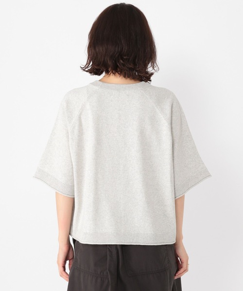 studio CLIP（スタディオクリップ）の「12ゲージロゴプリントニットTシャツ（Tシャツ/カットソー・レディース・アイボリー/ライトグレー/スモーク・FREE）」の12枚目の写真