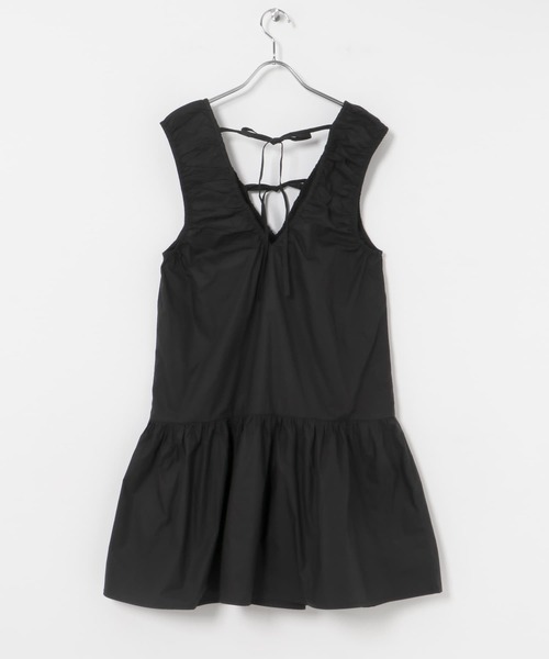 GANNI（ガニー）の「GANNI　Cotton Poplin Mini Dress（ワンピース・レディース・ブラック・36）」の4枚目の写真