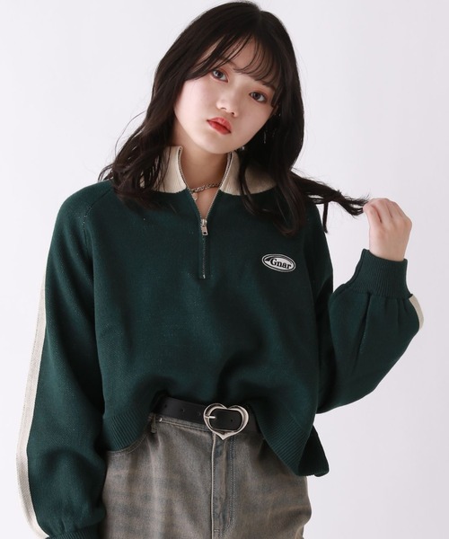 ♡REPIPI♡お値下げしました！ セール】ハーフZIPラインニットトップス（ニット/セーター