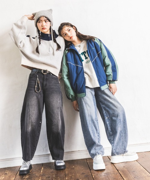 repipi armario（レピピ アルマリオ）の「ハーフZIPラインニットトップス（ニット/セーター・キッズ・アイボリー/ブルー/ブラック/グリーン・SMALL/MEDIUM/LARGE）」の6枚目の写真