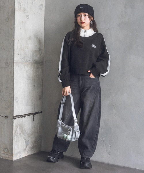 repipi armario（レピピ アルマリオ）の「ハーフZIPラインニットトップス（ニット/セーター・キッズ・アイボリー/ブルー/ブラック/グリーン・SMALL/MEDIUM/LARGE）」の13枚目の写真