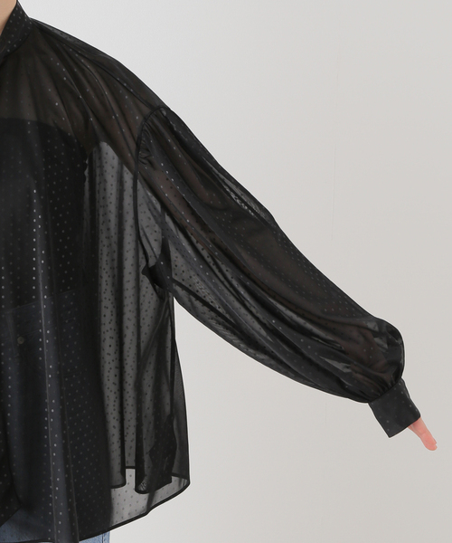 Spick&Span シアードットボウタイブラウス ブラック Spick & Span（スピックアンドスパン）の「シアードットボウタイ