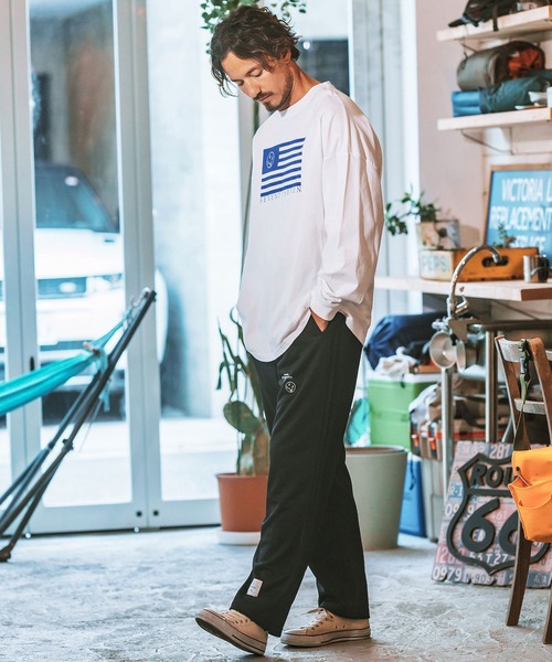 seventy seven（セブンティセブン）の「mlt4831- middle onz over size L-S t-shirts (flag) カットソー（Tシャツ/カットソー・メンズ・ブラック/グリーン系その他/ホワイト・S/M/L/XL）」の11枚目の写真