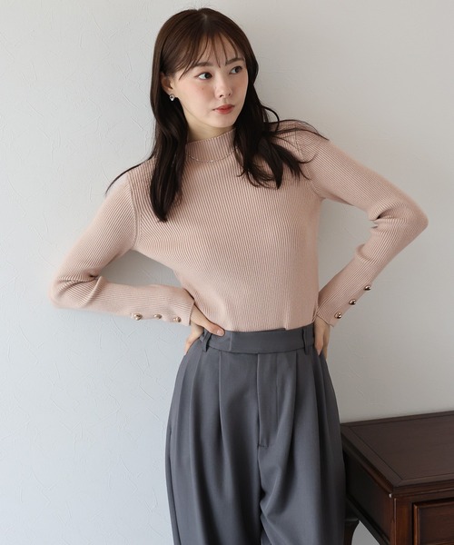 ハートボタンハイネックニット（ニット/セーター）｜BLUEEAST