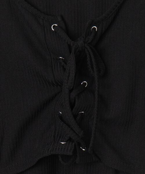 セール】WEGO/レイヤードレースアップ長袖トップス（Tシャツ