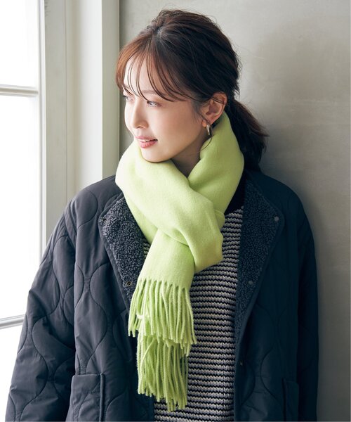 ikka(イッカ)の「カシミヤタッチカラーマフラー(マフラー・レディース・ピンク/ブラウン/ベージュ/ブラック/ブルー/クリアイエロー/グレー/オフホワイト・FREE)」の9枚目の写真