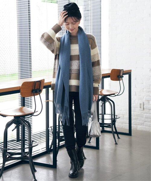 ikka(イッカ)の「カシミヤタッチカラーマフラー(マフラー・レディース・ピンク/ブラウン/ベージュ/ブラック/ブルー/クリアイエロー/グレー/オフホワイト・FREE)」の12枚目の写真