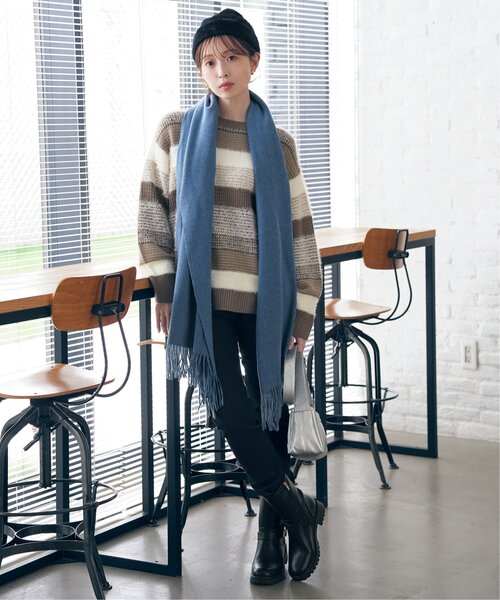 ikka(イッカ)の「カシミヤタッチカラーマフラー(マフラー・レディース・ピンク/ブラウン/ベージュ/ブラック/ブルー/クリアイエロー/グレー/オフホワイト・FREE)」の13枚目の写真