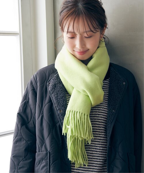 ikka(イッカ)の「カシミヤタッチカラーマフラー(マフラー・レディース・ピンク/ブラウン/ベージュ/ブラック/ブルー/クリアイエロー/グレー/オフホワイト・FREE)」の7枚目の写真