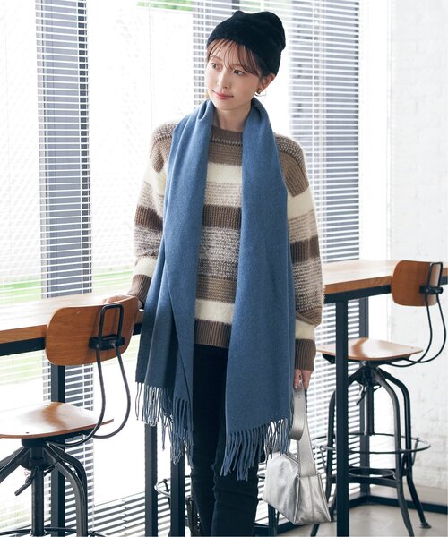 ikka(イッカ)の「カシミヤタッチカラーマフラー(マフラー・レディース・ピンク/ブラウン/ベージュ/ブラック/ブルー/クリアイエロー/グレー/オフホワイト・FREE)」の6枚目の写真