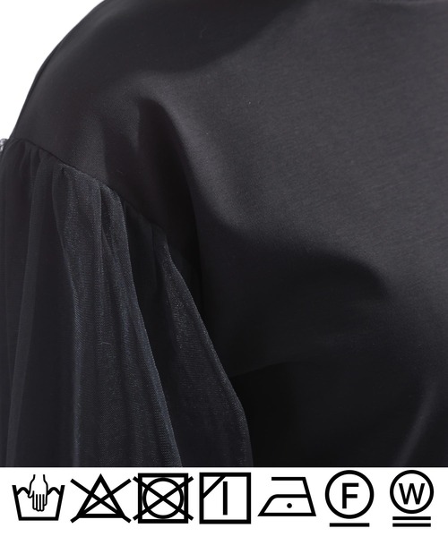 PICCIN(ピッチン)の「袖チュールカットソー(Tシャツ/カットソー・レディース・オフホワイト/ブラック・M)」の22枚目の写真