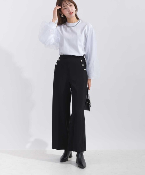 PICCIN(ピッチン)の「袖チュールカットソー(Tシャツ/カットソー・レディース・オフホワイト/ブラック・M)」の12枚目の写真
