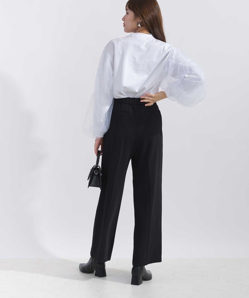 PICCIN(ピッチン)の「袖チュールカットソー(Tシャツ/カットソー・レディース・オフホワイト/ブラック・M)」の14枚目の写真