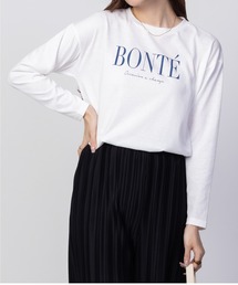 NAVY ロゴプリント 長袖Tシャツ ロンT