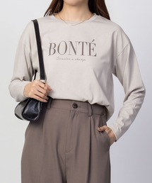 NAVY ロゴプリント 長袖Tシャツ ロンT