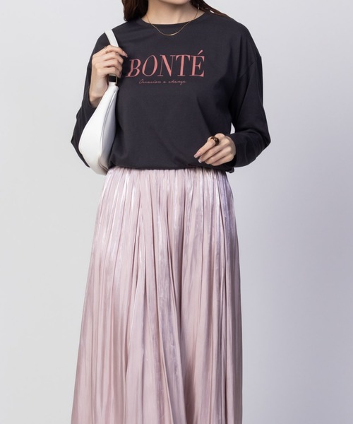 NAVY(ネイビー)の「NAVY ロゴプリント 長袖Tシャツ ロンT(Tシャツ/カットソー・レディース・ホワイト/グレイッシュベージュ/チャコールグレー・M/L)」の16枚目の写真