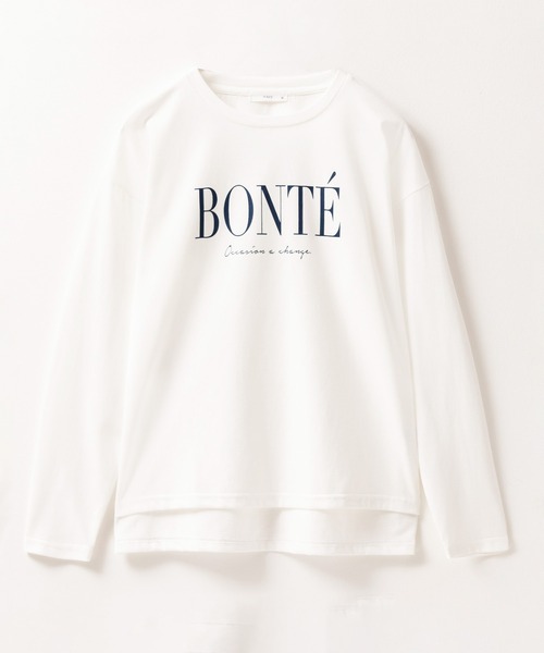 NAVY(ネイビー)の「NAVY ロゴプリント 長袖Tシャツ ロンT(Tシャツ/カットソー・レディース・ホワイト/グレイッシュベージュ/チャコールグレー・M/L)」の5枚目の写真