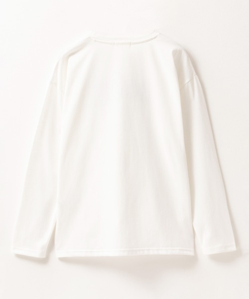 NAVY(ネイビー)の「NAVY ロゴプリント 長袖Tシャツ ロンT(Tシャツ/カットソー・レディース・ホワイト/グレイッシュベージュ/チャコールグレー・M/L)」の6枚目の写真
