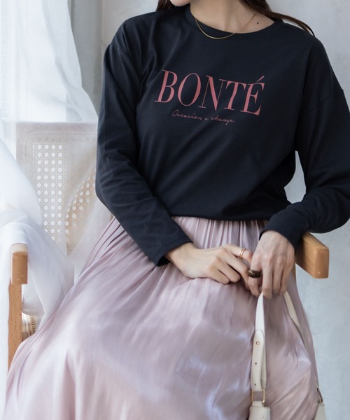 NAVY(ネイビー)の「NAVY ロゴプリント 長袖Tシャツ ロンT(Tシャツ/カットソー・レディース・ホワイト/グレイッシュベージュ/チャコールグレー・M/L)」の22枚目の写真