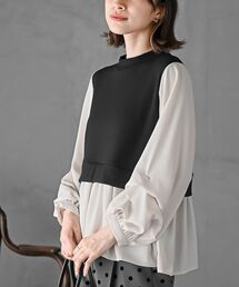 rps | 変形タックスリーブドッキングブラウス(シャツ/ブラウス)