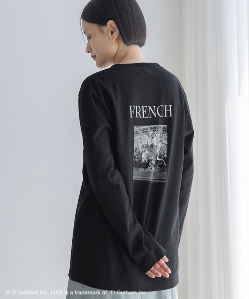 A part by(アパートバイ)の「【別注】LIFEフォトロンT(Tシャツ/カットソー・レディース・オフホワイト/ホワイト系その他5/ブラック・FREE)」の6枚目の写真