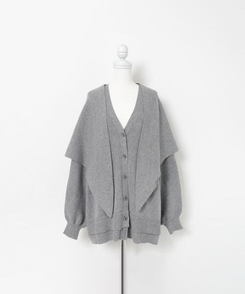 LAATO（ラート）の「stall knit cardigan（ニット/セーター・レディース・グレー/レッド/マスタード・FREE）」の2枚目の写真