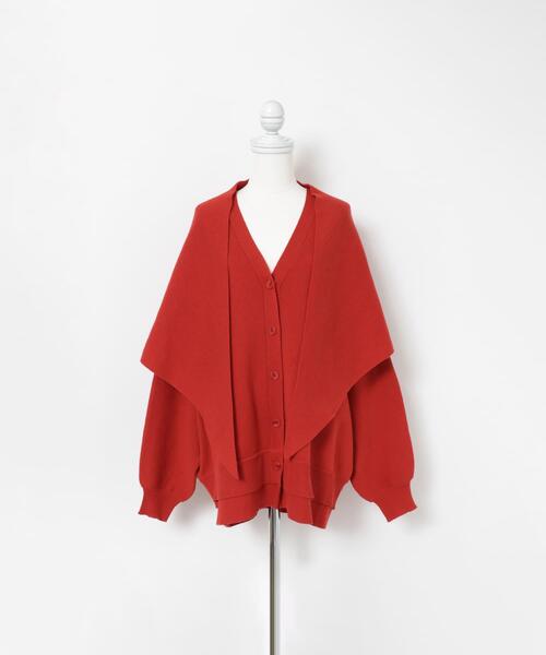 LAATO（ラート）の「stall knit cardigan（ニット/セーター・レディース・グレー/レッド/マスタード・FREE）」の3枚目の写真