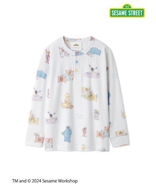 新品 ジェラートピケ セサミストリート 総柄プルオーバー＆ロング