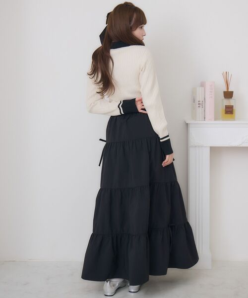 ems excite（エムズエキサイト）の「金ボタン襟NTPO（ニット/セーター・レディース・ピンク/ブルー/チャコールグレー/ナチュラル・FREE）」の8枚目の写真