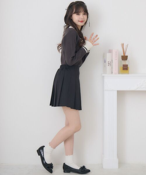 ems excite（エムズエキサイト）の「金ボタン襟NTPO（ニット/セーター・レディース・ピンク/ブルー/チャコールグレー/ナチュラル・FREE）」の14枚目の写真